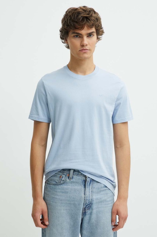 Bavlnené tričko Hollister Co. jednofarebný modrá KI324.4089.211