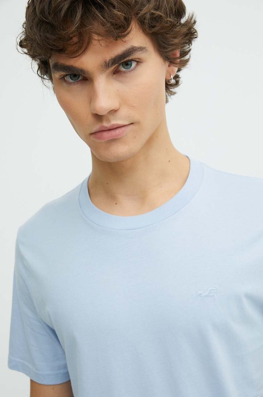 Bavlnené tričko Hollister Co. modrá KI324.4089.211