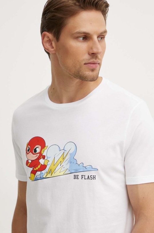 United Colors of Benetton t-shirt bawełniany nadruk biały 30964M01S