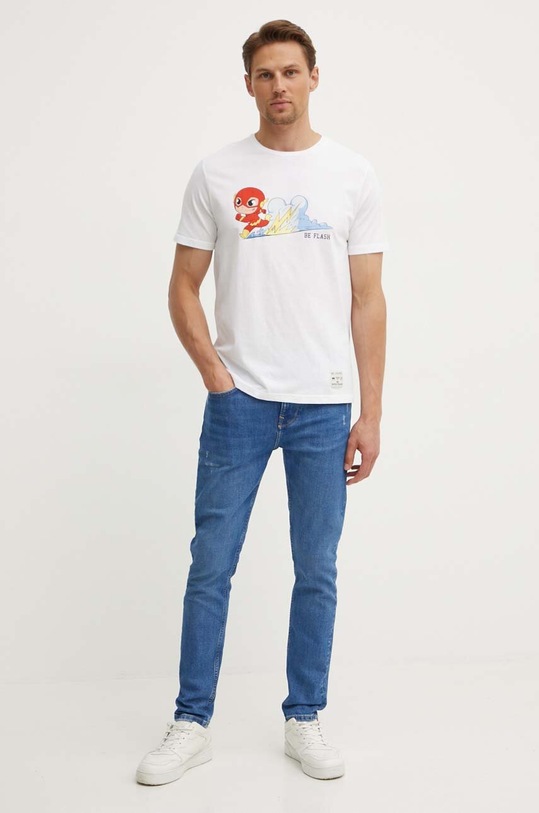 United Colors of Benetton t-shirt bawełniany 30964M01S biały SS24