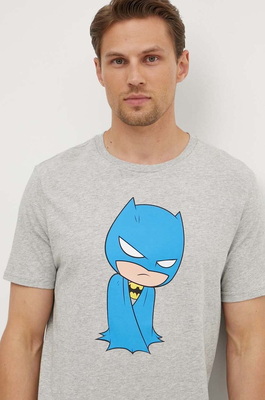 United Colors of Benetton t-shirt bawełniany nadruk szary 30964M01S