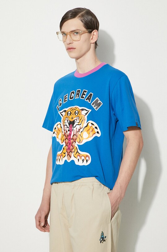 Бавовняна футболка ICECREAM Tiger блакитний IC24237