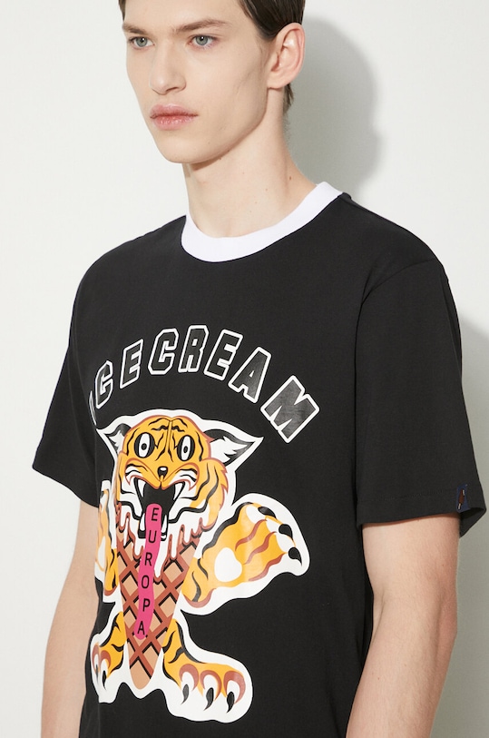ICECREAM t-shirt bawełniany Tiger IC24237 czarny