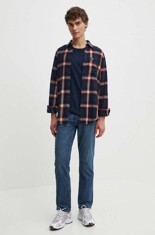 Hollister Co. tricou din bumbac KI323.4159.200 bleumarin SS24