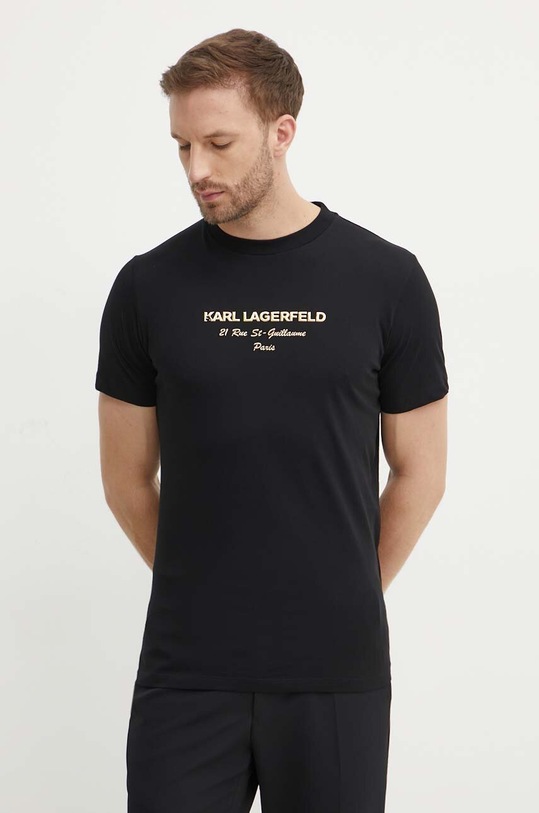 Bavlněné tričko Karl Lagerfeld černá 542224.755056