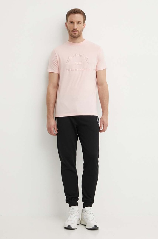 Karl Lagerfeld t-shirt bawełniany 542224.755081 różowy SS24