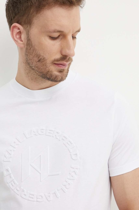 Karl Lagerfeld t-shirt bawełniany biały 542225.755084