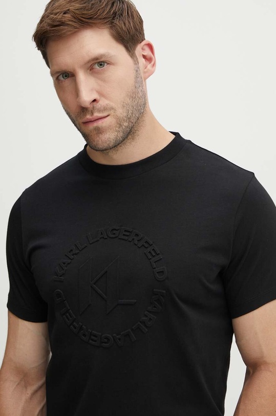 Karl Lagerfeld t-shirt bawełniany regular czarny 542225.755084