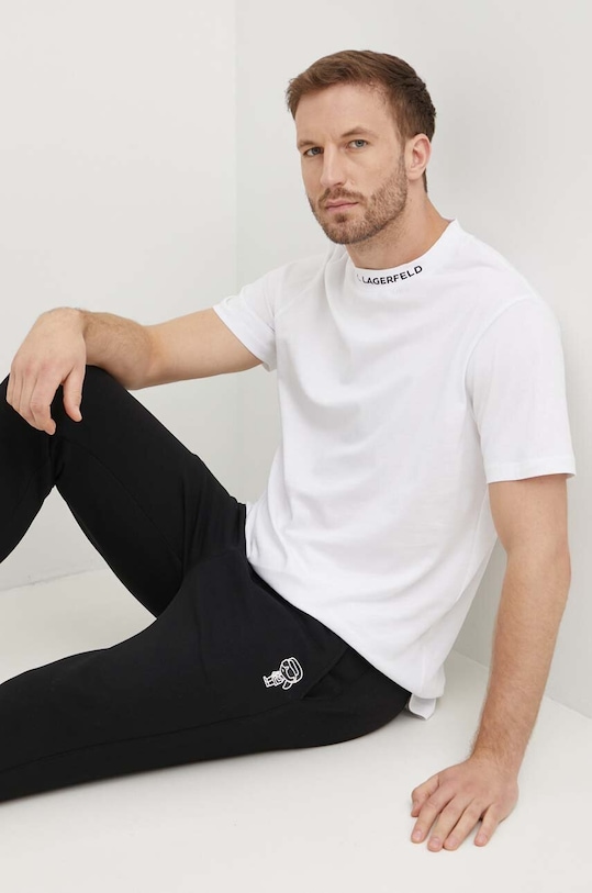 Bavlněné tričko Karl Lagerfeld bílá 542224.755159