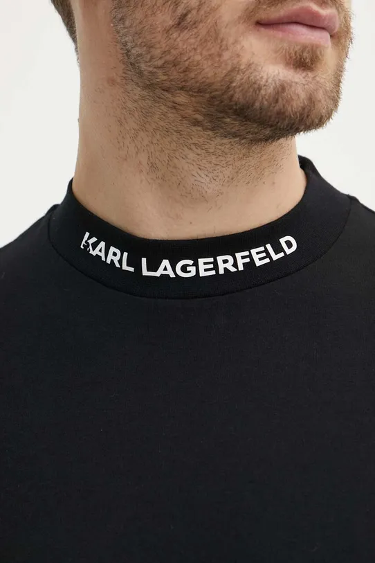 Βαμβακερό μπλουζάκι Karl Lagerfeld 542224.755159 μαύρο