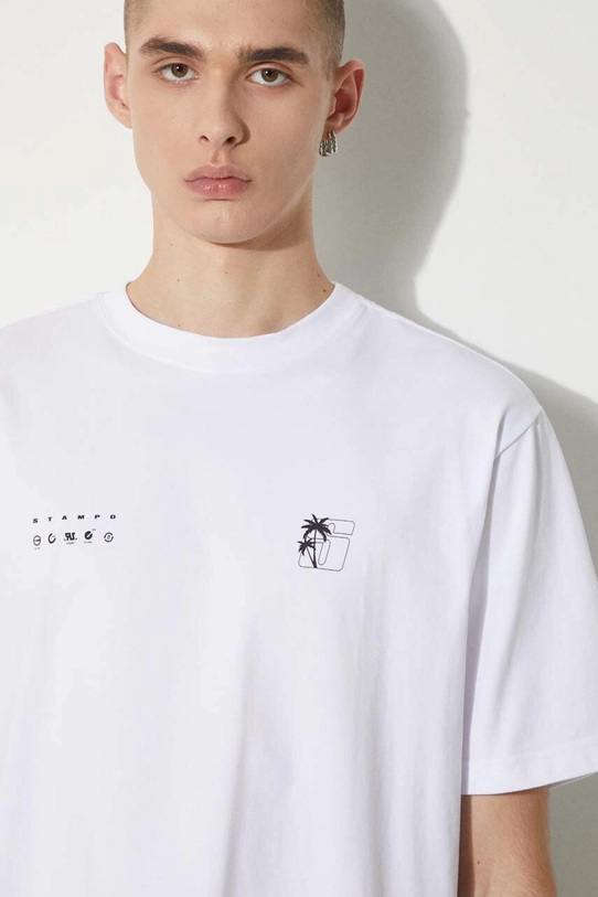 STAMPD t-shirt in cotone Transit Relaxed Tee SLA.M3331TE.WHT bianco