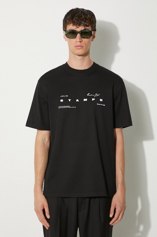 Ρούχα Βαμβακερό μπλουζάκι STAMPD Van Gogh Relaxed Tee SLA.M3248TE.BLK μαύρο
