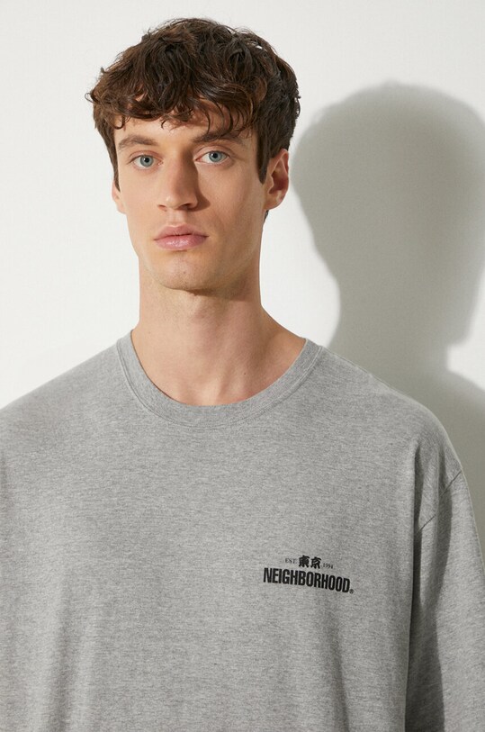 NEIGHBORHOOD cotton t-shirt NH . Tee 241PCNH.ST04 gray