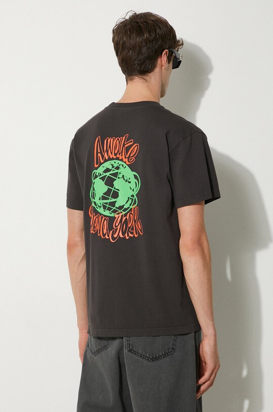 Oblečenie Bavlnené tričko Awake NY Crawford SP24.TS005 čierna