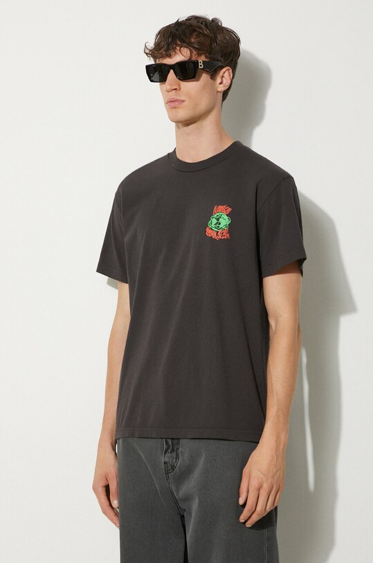 Bavlnené tričko Awake NY Crawford čierna SP24.TS005