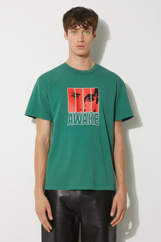 Awake NY t-shirt bawełniany Vegas T Shirt nadruk zielony SP24.TS006
