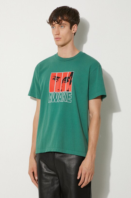 Bavlněné tričko Awake NY Vegas T Shirt zelená SP24.TS006