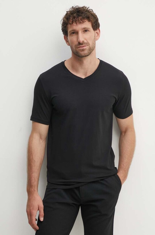 Lindbergh t-shirt elasztánnal fekete 30.48001E.BLACK