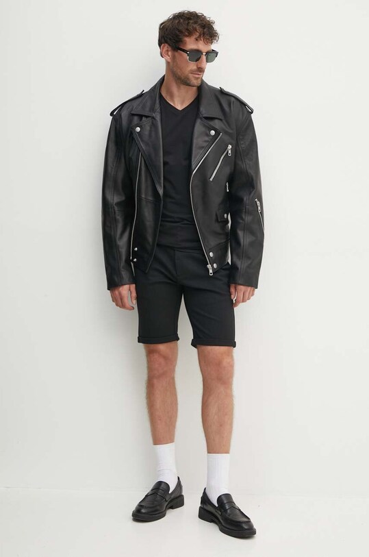 Lindbergh t-shirt 30.48001E.BLACK fekete SS24