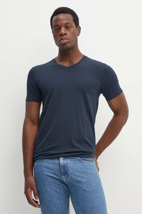 Lindbergh t-shirt z elastanem granatowy 30.48001E.NAVY
