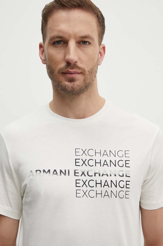 Pamučna majica Armani Exchange Planet friendly bež 3DZTAC.ZJ9TZ