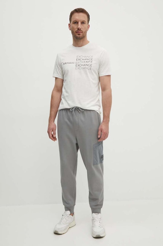 Pamučna majica Armani Exchange 3DZTAC.ZJ9TZ bež SS24