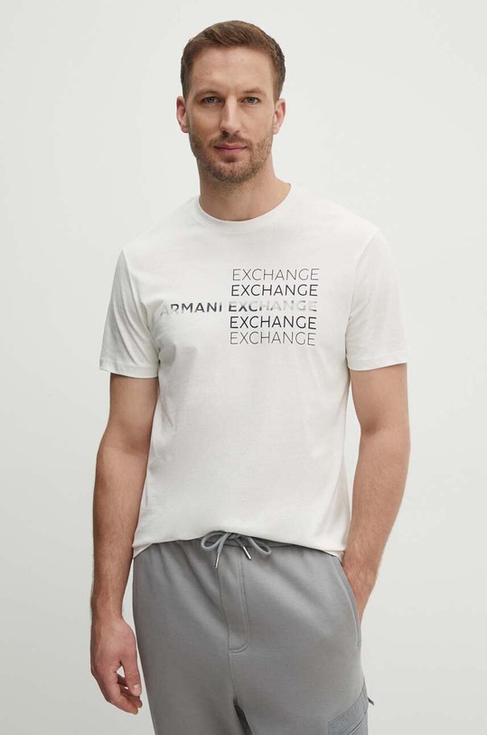 Pamučna majica Armani Exchange bež 3DZTAC.ZJ9TZ