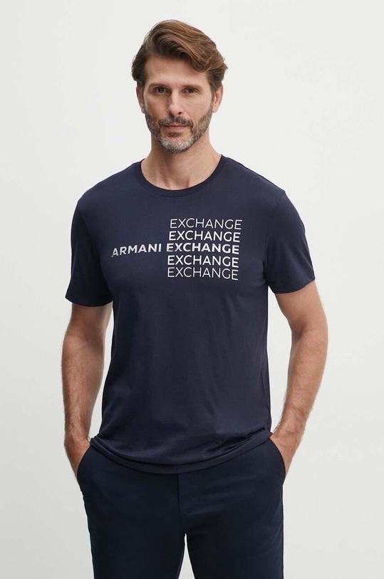 Armani Exchange tricou din bumbac bleumarin 3DZTAC.ZJ9TZ