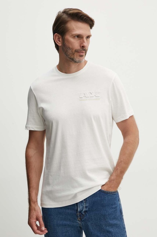 Bavlněné tričko Armani Exchange 3DZTAG.ZJ9TZ béžová SS24