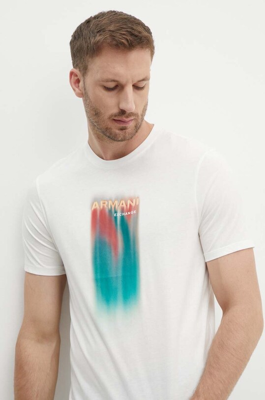 Armani Exchange t-shirt in cotone sovrastampa bianco 3DZTHS.ZJH4Z
