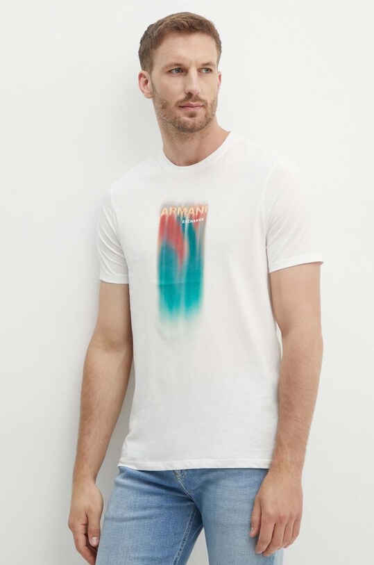 Armani Exchange t-shirt in cotone bianco 3DZTHS.ZJH4Z