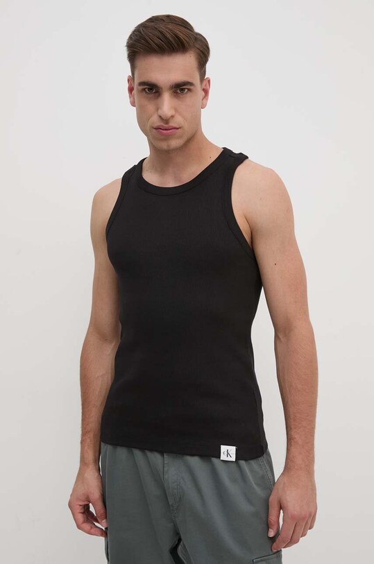 Μπλουζάκι Calvin Klein Jeans slim μαύρο J30J325302