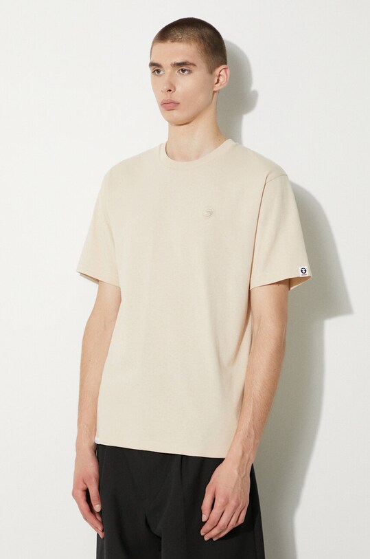 AAPE t-shirt bawełniany Tee beżowy AAPTEM1413XXM