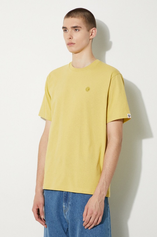 AAPE t-shirt bawełniany Tee żółty AAPTEM1413XXM