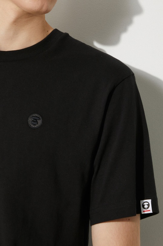 Βαμβακερό μπλουζάκι AAPE Tee AAPTEM1413XXM μαύρο