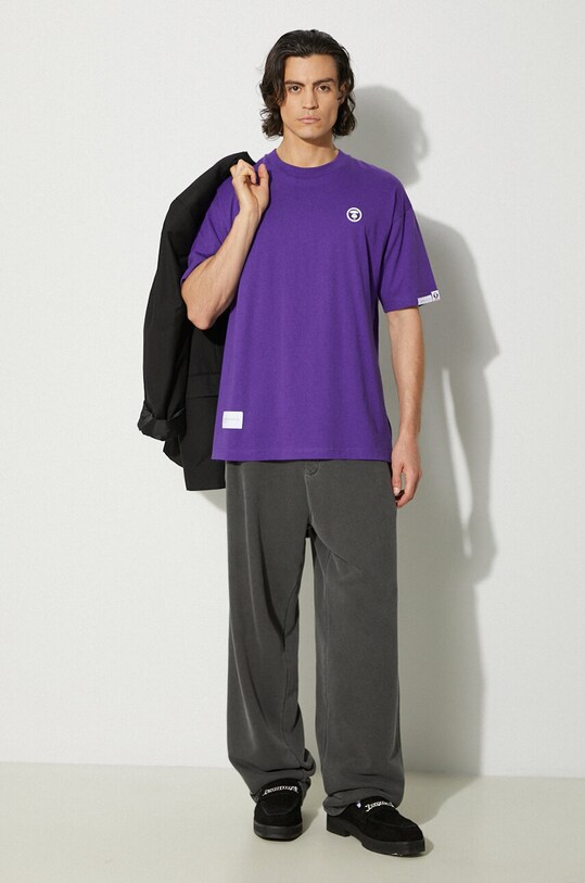 Бавовняна футболка AAPE Tee AAPTEM1414XXM фіолетовий SS24