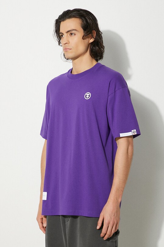 Бавовняна футболка AAPE Tee фіолетовий AAPTEM1414XXM