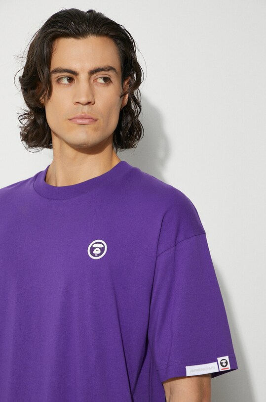 Бавовняна футболка AAPE Tee AAPTEM1414XXM фіолетовий