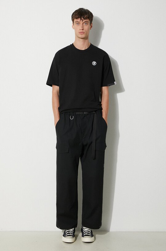 Bavlněné tričko AAPE Tee AAPTEM1414XXM černá SS24