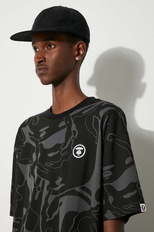 Βαμβακερό μπλουζάκι AAPE Tee AAPTEM1415XXM μαύρο