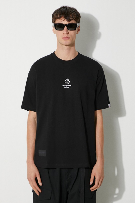 AAPE cotton t-shirt Clover Tee black AAPTEM1418XXM