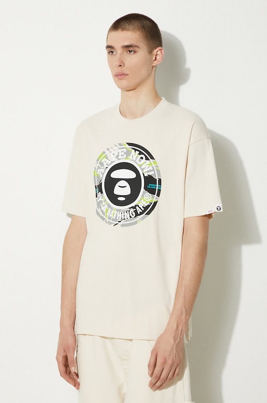 Pamučna majica AAPE Basic Tee bež AAPTEM1444XXM