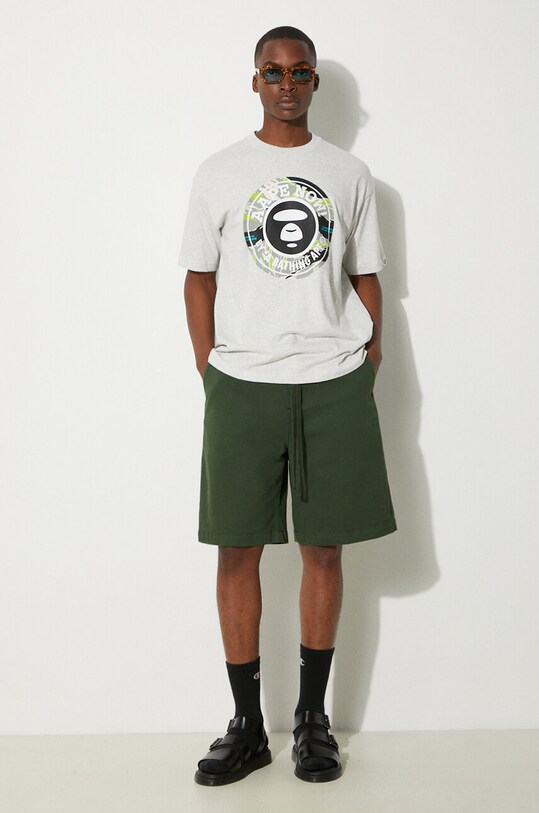 Бавовняна футболка AAPE Basic Tee AAPTEM1444XAM сірий SS24