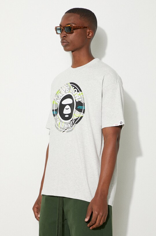 Бавовняна футболка AAPE Basic Tee сірий AAPTEM1444XAM