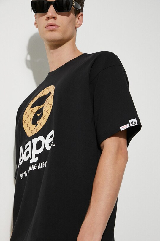 AAPE cotton t-shirt Basic Tee AAPTEM1446XXM black