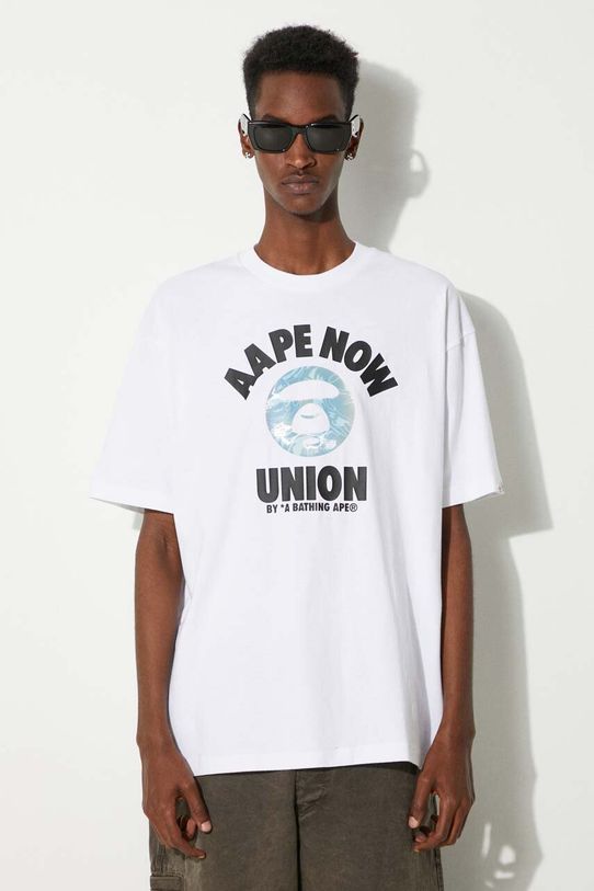 AAPE cotton t-shirt Basic Tee regular white AAPTEM1447XXM