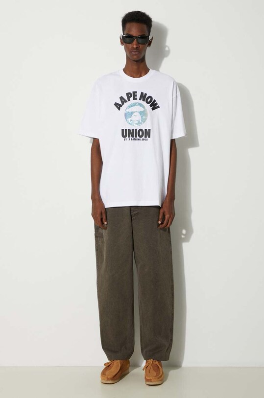 Bavlněné tričko AAPE Basic Tee AAPTEM1447XXM bílá SS24
