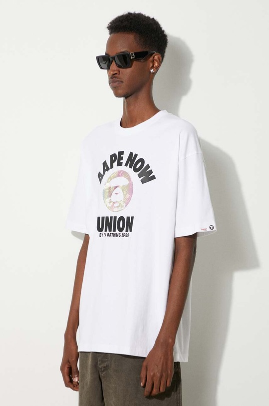 AAPE cotton t-shirt Basic Tee white AAPTEM1447XXM