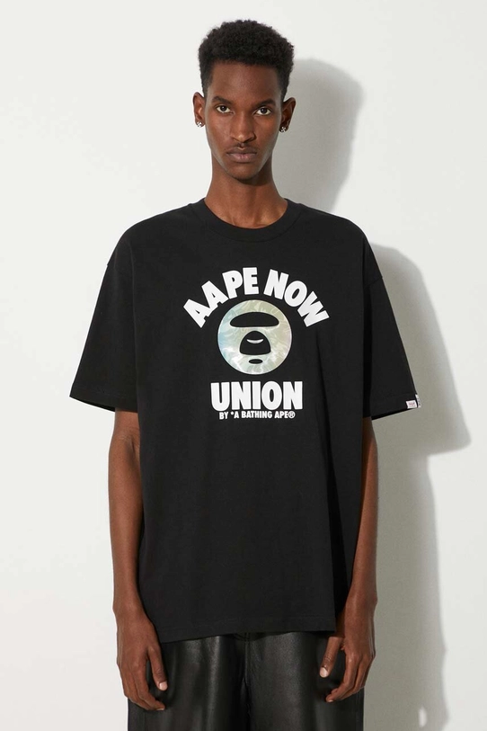 AAPE t-shirt in cotone Basic Tee regolare nero AAPTEM1447XXM