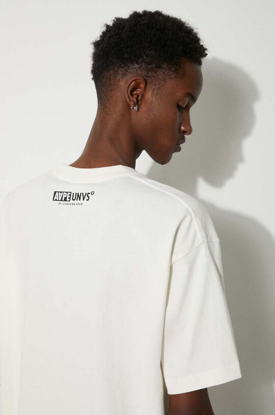 AAPE tricou din bumbac Basic Tee AAPTEM1458XXM bej